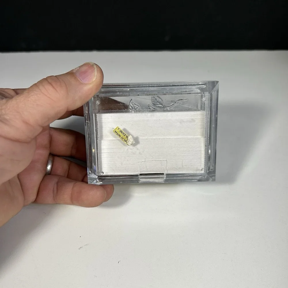 Vintage Warner Press Lucite Scripture Box Clear Rose Floral Hong Kong Gifts